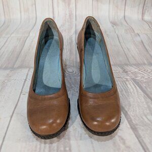 MAG Italian Leather Wedge Heels Pumps Size 39 Brown
